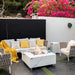 Bianco Fire Table Outdoor with Flame and Wind Screen