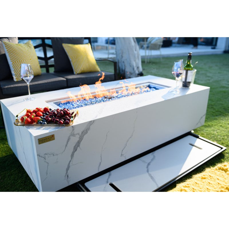 Carrara Fire Table Outdoor with Compartment