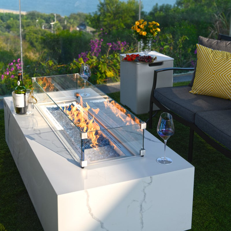 Carrara Fire Table Outdoor with Flame