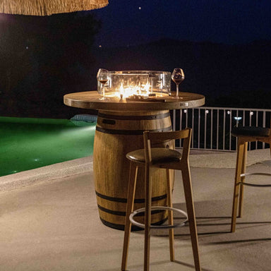 Elementi Lafite Barrel Fire Table Outdoor with Wind Screen