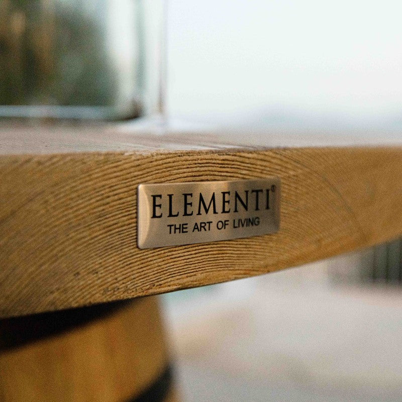 Elementi Lafite Barrel Fire Table Top Closeup