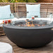 Elementi Lunar Fire Bowl Dark Gray Closeup with Windscreen