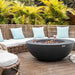 Elementi Lunar Fire Bowl Dark Gray Outdoor Setup