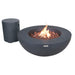 Elementi Lunar Fire Bowl Dark Gray with Tank Cover