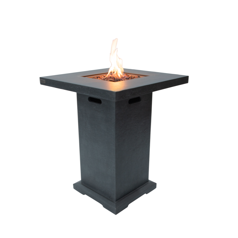 Elementi Montreal Fire Table DG Angled with Flame