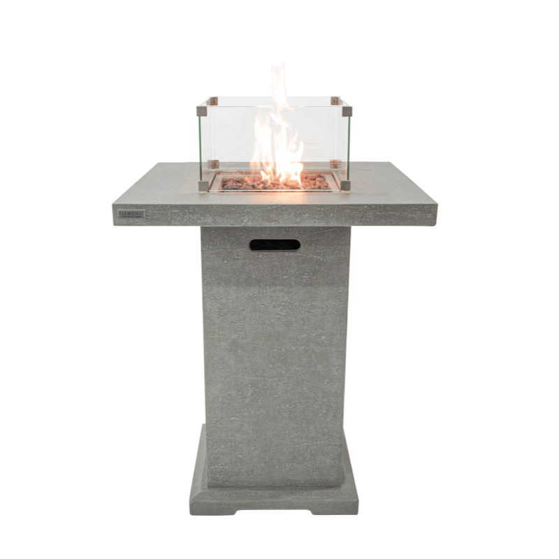 Elementi Montreal Fire Table LG with Wind Screen Flame