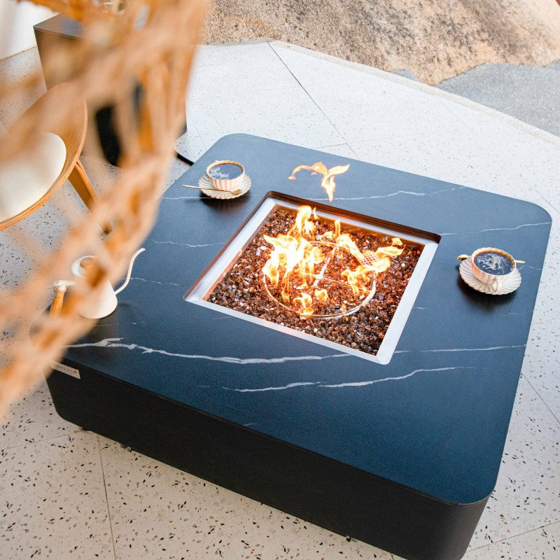Elementi Plus Annecy Fire Table Black Top View