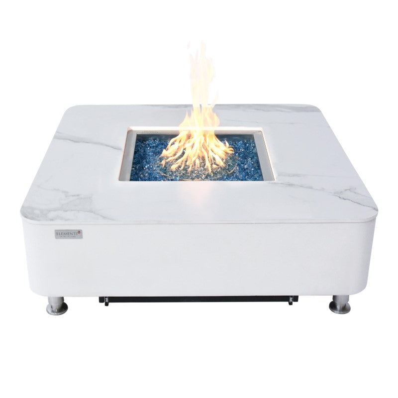 Elementi Plus Annecy Fire Table White with Flame