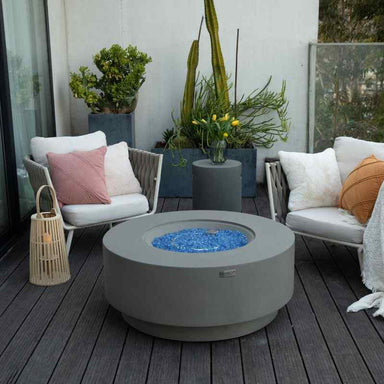 Elementi Plus Colosseo fire table No flame outdoor balcony with couches