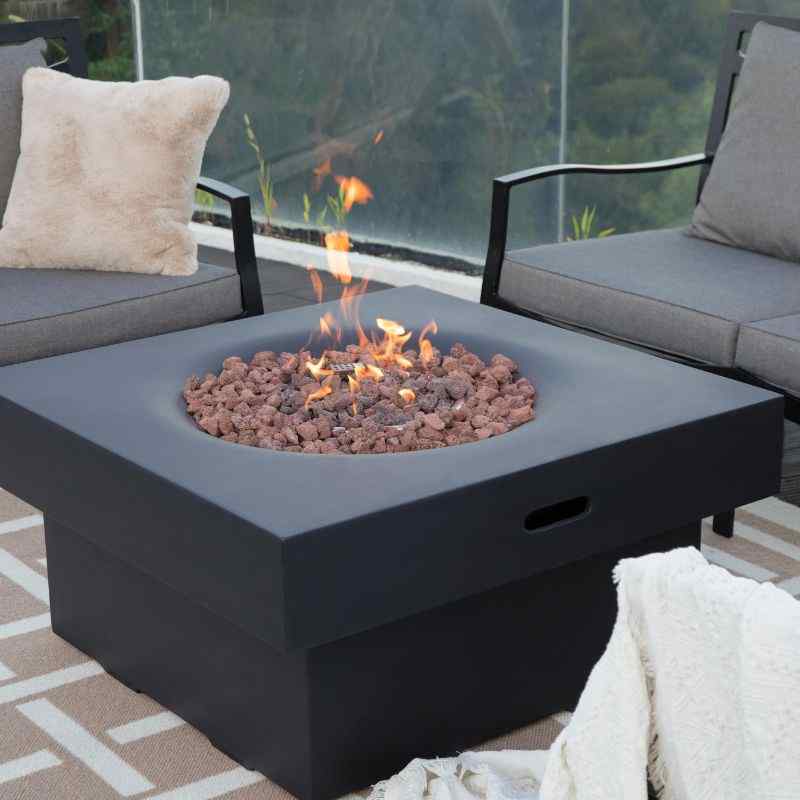 Modeno Branford Fire Table Dark gray Angle