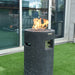 Modeno Lava Tube Fire Pit Angle with Flame