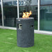 Modeno Lava Tube Fire Pit With Flame side view