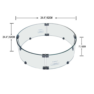 Modeno Round Wind Screen Dimension