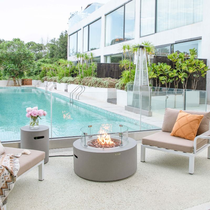 Modeno Tramore Fire Table Poolside lifestyle
