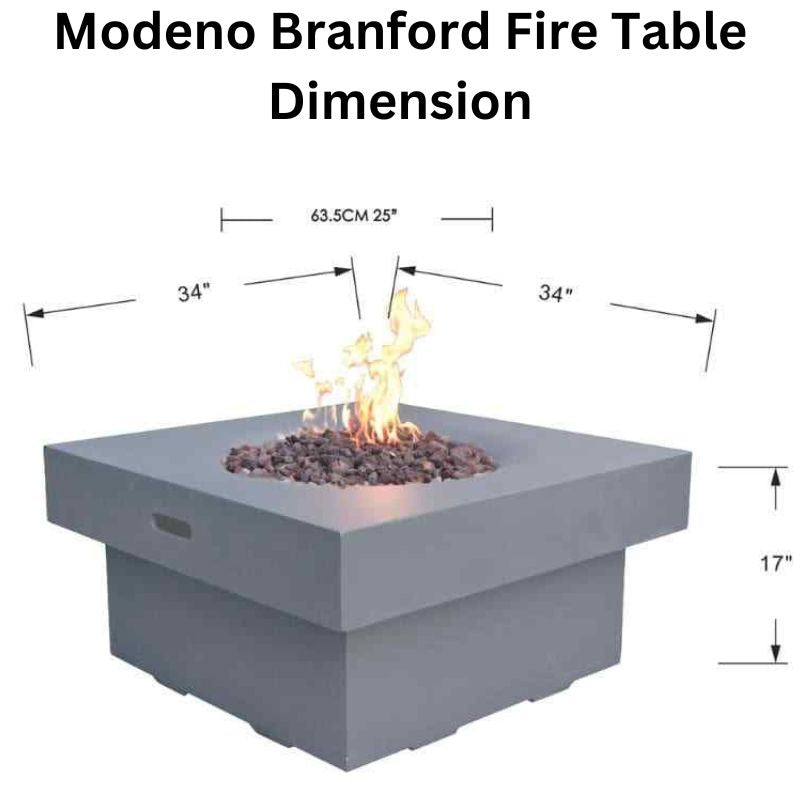 Modeno Branford Fire Table Dimensions