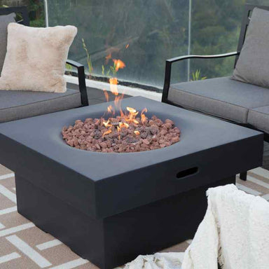 Modeno Branford Fire Table Dark gray with flame balcony set up