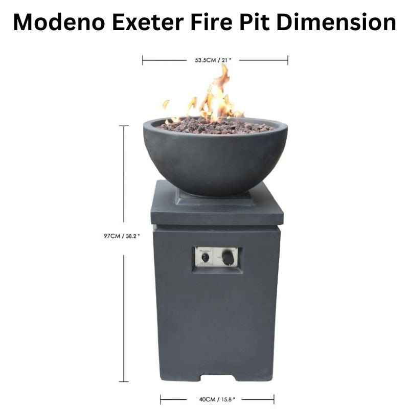 Modeno Exeter Fire Pit Dimenson