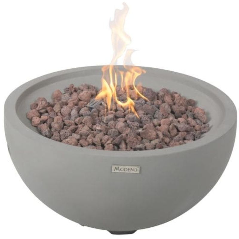 Modeno Nantucket Fire Bowl Silo with flame