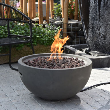 Modeno Nantucket Fire Bowl with flame backyard Lifestyle