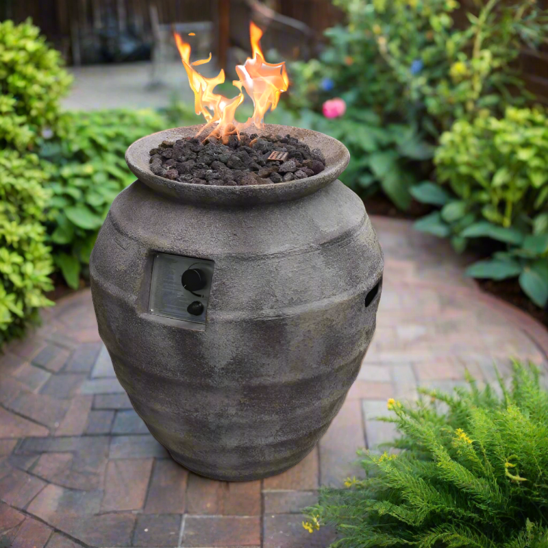 Moeno Pompeii Fire Pit Full Set up backyard