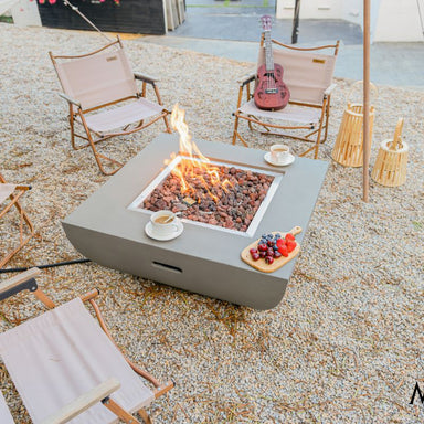 Modeno Westport Fire Table backyard Heating white stone