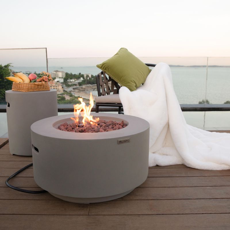 Modeno Waterford Fire Table with tank cover outdoor set up