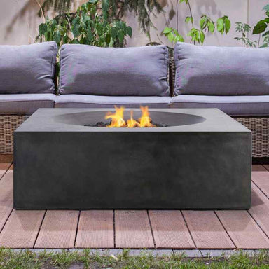 Pyromania Tao Fire Table Charcoal lifestyle backyard set Up